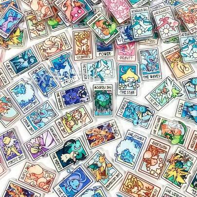 45pcs/90pcs 2026 Cartoon Anime Cute Tarot Style Decorative Stickers, Including Sticker Art, Decorative Stickers, Sticker Painting, Suitable For Planner, Diary, Stationery, Laptop, Bumper, Skateboard, Water Bottle, Computer, Phone, Cartoon, Car Stickers And Home Decor, Versatile Usage. They Can Also Serve As Various Gifts Such As Back To School/Graduation Souvenirs/Party Favors/Birthday Gifts/Holiday Gifts.