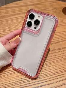Apple Basic Phone Cases Clear Phone Case Compatible With IPhone15/15Plus/15Pro/15Promax Waterproof Shockproof Anti-Fall Scratch Resistant - Pink - View 3