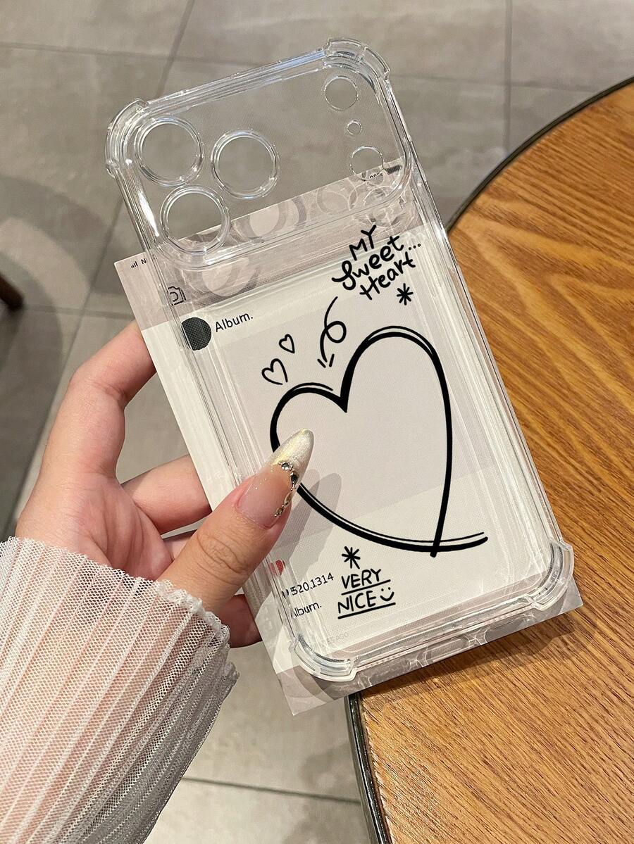 Ốp điện thoại in hình trái tim vẽ tay, khẩu hiệu ngọt ngào, dày dặn, trong suốt, chống rơi vỡ, phong cách nữ tính, kiểu , tạo cảm giác hưng phấn, quà tặng cho cặp đôi, quà tặng bạn bè. Tương thích với iPhone & Galaxy, phiên bản quốc tế, không phải phiên bản nội địa. - Trong sáng - Xem 1