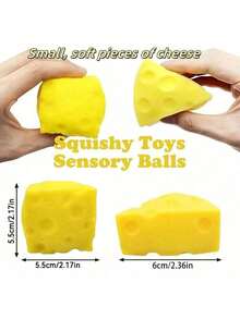1-2 miếng phô mai bóp giảm căng thẳng - Khối phô mai mềm, cỡ lớn, dễ bóp | Quà tặng hài hước và giảm căng thẳng | Đồ dùng học tập | Thích hợp sử dụng tại văn phòng, lớp học hoặc nhà | Tuyệt vời cho mùa đông, Lễ Tạ ơn, Giáng sinh, Quốc khánh Ả Rập Xê Út, Sinh nhật, Ngày lễ, Năm mới và Ngày Valentine | Quà tặng cho bạn trai hoặc bạn gái | Phù hợp cho người lớn - Nhiều màu - Xem 7