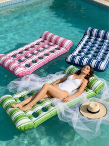 1件装印花充气躺椅吊床，充气浮床，泳池浮床，沙滩必备品 - 水上休息位 - 查看 4