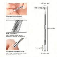 1件装不锈钢角质层推/钳，双头角质层去除器/指甲油去除器，美甲用品，美甲工具，返校季，指甲护理，美甲工具（适用于人造指甲） - 彩色 - 查看 5