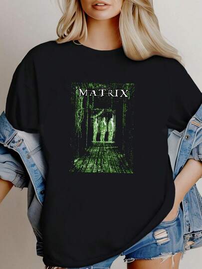 Camiseta de mujer con estampado del póster de MATRIX V6 CAMISETA Neo Negro Todas las tallas de S a 5XL