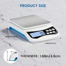 22lb High Precision Digital Kitchen Scale, Accurate Food Weighing, Unit Conversion/Zero Function, Portable & Easy To Clean, Battery Powered (Batteries Not Included), Gram/Ounce Measurement, For Baking And Cooking - Multicolor - View 3