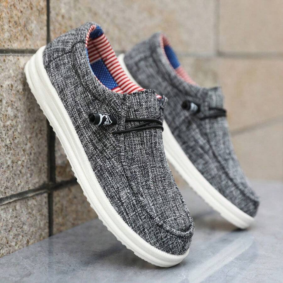 大码男士纯色复古透气乐福鞋，舒适防滑休闲耐用步行鞋，中年男鞋