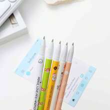 8 Pieces Of Animal Erasable Pens, Easy-To-Erase, Neutral Pens, Cute Cartoon Student Cap-Pulling Pens, With Various Small Animal Patterns, Erasable Pens,Cute Animal Erasable Gel Pens 0.7mm Fine Point Smooth Writing Kawaii Stationery For School Office Supplies - Multicolor - View 5