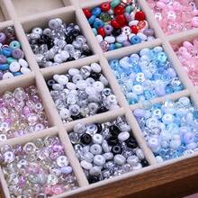 100pcs 3X6mm Transparent Shiny Abacus Glass Beads, Flat Round Spaced Bead For DIY Lucky Safety Buckle Beads Jewelry Making DIY Bracelet Necklace - Buckle - View 6