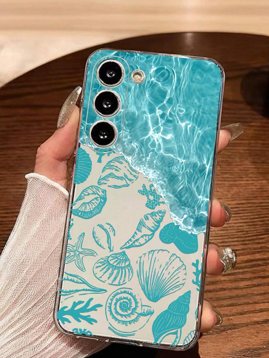 1个蓝色海洋贝壳透明软手机壳，兼容华为荣耀、Galaxy A04e/12/A13/A14/A34/A50/A52/A53/A54/S21/S22/S23/S24/S25/S25Ultra/S25FE/S26/S26 Plus/S26 Ultra/S26 Edge、6A/7A/8A、12T/13T/15T/15T Pro，国际版，非国内版 - 無色 - 查看 1