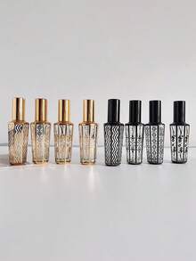 12/4/1pc 3-Color Vintage Engraved Glass Perfume Refillable Spray Bottle Set, Elegant Retro Style With Floral Pattern, Octagonal Shape & Metallic Cap, Portable Lightweight Design, Travel Essential Cosmetic Tool - View 6