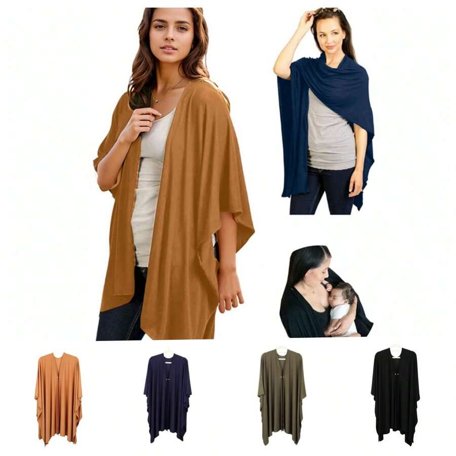 Viscose Nursing Cover Scarf, Multi-Functional Breastfeeding Shawl, Infant Stroller Canopy, Maternity Nursing Cape - Multicolor - View 1
