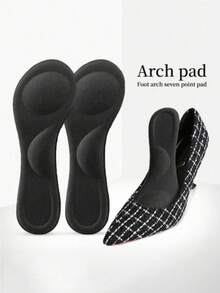 1 par de plantillas de soporte de arco 3D, almohadillas de cojín cómodas para tacones altos y planos, transpirables y absorbentes del sudor - Negro - Ver 8