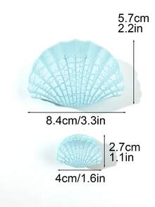 3pcs Blue Matte Crackle Texture Tiered Shell Hair Clips, Soft Ocean Vibe For Casual Hairstyles, Suitable For Spring/Summer Travel And Home Wear Summer Hair Accessories Beach Claw Clips Vacay Hair Claws,Holiday,Festival,Party - Baby Blue - View 4