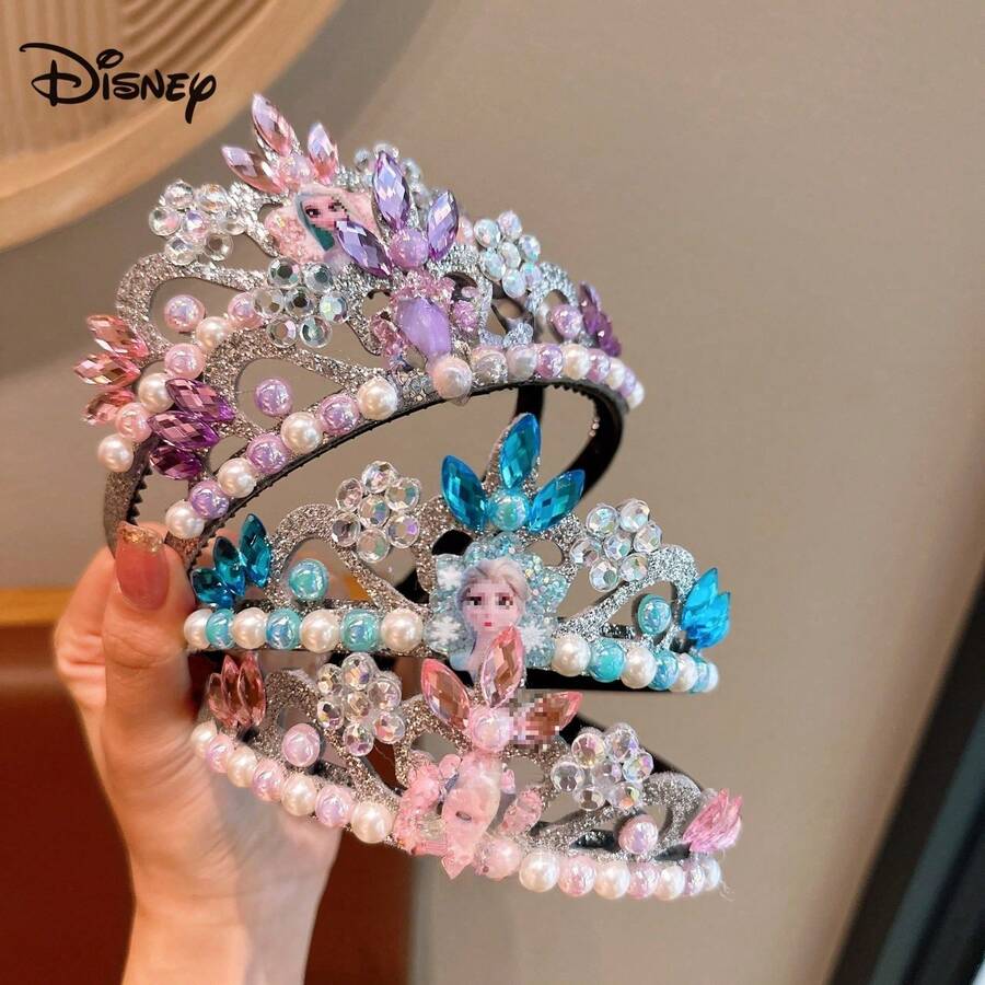 Disney 1个冰雪奇缘艾莎公主头箍艾莎皇冠表演卡通皇冠可爱发饰 - 查看 1
