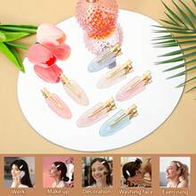 1/6/12 pièces Pinces à cheveux non déformantes et non froissantes - Épingles à cheveux en forme d'alligator, convenant pour la coiffure, les femmes et les filles, petit cadeau, salon de coiffure, frange et vagues - multicolore - Voir 11