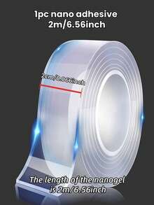 1卷强力纳米双面胶带 - 透明、防刮、高粘度丙烯酸胶带,适用于家居、厨房、浴室、办公室和汽车,持久耐用且易于移除,防刮,多用途粘合剂,超强粘性,现代装饰,纳米粘合剂 - 彩色 - 查看 13
