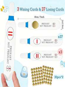 40pcs Blue Scratch Cards Pregnancy Test Kit, Baby Shower Party Game For Baby Boy - Multicolor - View 3