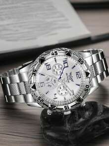 4pcs/Set Elegant Unisex Steel Band Quartz Watches, Couples Watch Set - one-size - View 8