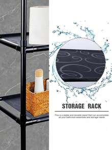 1pc Bathroom Storage Rack, Floor-Standing Bathroom Shelf, Bathroom Storage Organizer, Bathroom Accessories, Laundry Rack, Balcony Storage Shelf - Multicolor - View 5