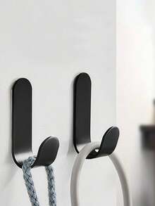 5pcs No Drill Wall Hooks, Bathroom Towel Hooks, Coat Hooks, Closet Hooks, Metal Hanger Hooks - Multicolor - View 3