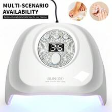 NAIL Lamp, Nail Art UV/LED Drying Lamp With 24 LED Lights, Fast With 3 Timer Modes, LCD Display, Gel Tools For,Portable Uv Curing Light - trắng - Xem 5