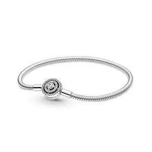 New Design Heart-Shaped Full Diamond Snake Bone Bracelet, Suitable For 925 Sterling Silver DIY Bangle, Fashionable & Exquisite Jewelry For Women Birthday Wedding - Silver - View 16