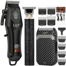 LQT 4件套/3件套/1件套男士理容套装 - 可充电理发器、胡须修剪器、电动鼻毛修剪器和电动剃须刀，无线多功能理容套装，USB充电，配有理容配件，是居家理发、胡须造型和个人护理的理想之选，父亲节好礼 - A - 查看 13