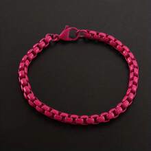 1件男女通用鞭链项链，嘻哈风格编织绳链手链，百搭简约 - 彩色 - 查看 6