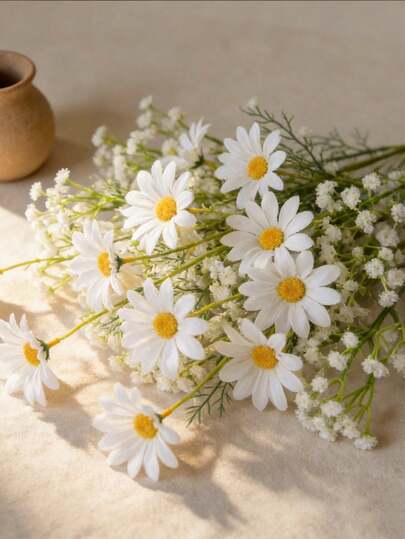 1/3Pcs Artificial Flower, Chamomile, 52cm, Fake Flowers,Suitable For Vases, Weddings, Photography Props, And Gifts.