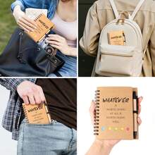 Inspirational Spiral Notebook 4 Sets Employee Appreciation Gifts Bulk Team Office/Students Thank You Gifts Journal Lined Pocket NotepadNote Pads For Nurse Teacher Employees Coworker Volunteer - Brown - View 5