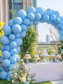 The Light Blue Balloons Come In Sizes Of 18/12/10/5 Inches (Varying Quantities) And Are Suitable For Birthdays, Bridal Engagements, Graduation Season, Princess Themed, Bachelor Themed, And Light Blue Themed Party Decorations (With Ribbons And Knotters) - View 4