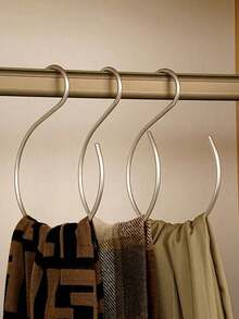Aluminum Metal Hangers, Multi-Functional Space-Saving Bar Hooks, Can Be Used For Hanging Hats, Towels, Scarves, Etc. - Multi-Functional Wardrobe Organizer, Simple Spring Style, Summer Tops - Multicolor - View 13