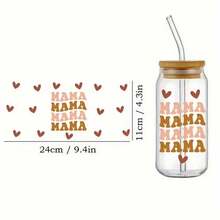 4 miếng dán trang trí cốc Mama UV DTF chống thấm nước, giấy chuyển nhiệt Dly Flash cho cốc thủy tinh Helibbey 160Z, đồ trang trí thời trang dành cho nữ, đồ thủ công DIY. - Nhiều màu - Xem 7