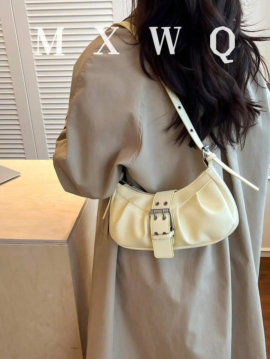 1 chiếc túi xách nữ phong cách retro moto punk đính đinh tán, dây đeo vai điều chỉnh được, dung tích lớn, chất liệu giả da mềm mại, màu gradient, thích hợp cho công sở, đi làm, hẹn hò, dự tiệc.