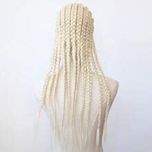 ZigZag Hair 白色、金色、蜜金色、黑色三种颜色可选，带蓬松发际线的编织蕾丝前假发，采用耐热纤维制成，适合日常佩戴、节日、派对、角色扮演、万圣节等场合。 - 彩色 - 查看 2