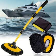 15°弧形船车清洗拖把，带可伸缩弯曲手柄，专为船车设计，避免损坏，船车清洁工具，适用于帆船、游艇、汽车及其他船舶。 - 彎桿拖把 - 查看 4