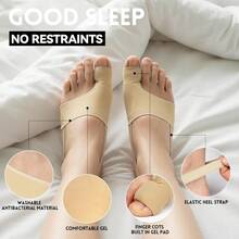 2 Pcs Breathable Comfortable Toe Alignment Splint Socks Bunion Support Corrector For Day Night Wear Foot Care Comfort Socks For Men Women - 米色 - 查看 2