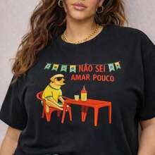 Copa T-Shirt, Women's Plus Size, Plain, Round Neck, , Oversized. - 黑色 - 查看 2