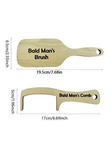 1 buah Sisir Pria Botak Lucu - Gagang Kayu, Sikat Rambut Anti-Statis Tanpa Bulu, Hadiah Lucu untuk Teman, Alat Perawatan Tahan Lama dari Kayu Buatan/Kayu Beech untuk Rambut Botak dan Tipis, Desain Serbaguna untuk Berbagai Kesempatan, Set Sisir dan Sikat - beraneka warna - View 7