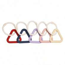 Rubber Ring & Cotton Rope Braided Chew Toy, Tug Of War Interactive Pet Toy, Suitable For Border Collie - Multicolor - View 3