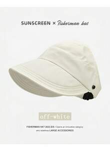 1pc Women's Breathable Wide Brim Sun Hat, Open Top Design | Suitable For Ponytail Hairstyle, Summer Sun Protection Hat, Foldable & Packable - Multicolor - View 10