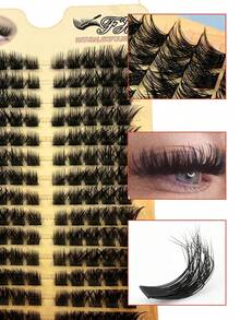 140pcs Faux Mink Lashes,0.07mm D-Curl Fiuffy, 8-16mm Mixed, SuperThick & Voluminous False Eyelashes, EyelashExtension, Makeup Lashes, Lash Clusters,Individual Lashes, False Lashes - C - View 3