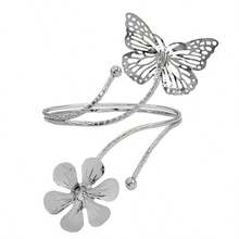 1件金属蝴蝶叶子臂环，百搭时尚动感配饰，独特礼物 - 蝴蝶樹葉臂環 - 查看 7