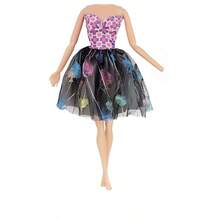 10pcs Fashion Doll Clothes Set, Suitable For 11.5 Inch Dolls, 5pcs Casual Dresses + 5 Pairs Fashionable Shoes, Doll Accessories, Polyester, Doll Combo (Doll Not Included) - Multicolor - View 6
