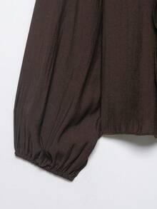 DEEKA Women's Fashionable Layered Decorative Blouse, European And American Style, Versatile For Spring/Summer - Brown - View 7