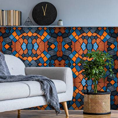 自粘马赛克墙贴 防水防潮耐热 即撕即贴 防溅瓷砖 可移除可重复使用 DIY 墙贴 乙烯基艺术 家居装饰 适用于浴室、厨房、客厅、卧室、橱柜台面、防溅板、房车、洗衣房 防油防污 易清洁 厚实耐磨 现代波西米亚风 粘贴式瓷砖 租房者家居装修