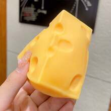 1个大号奶酪造型减压挤压玩具，可爱墨西哥钝口螈麦芽糖卡通挤压玩具，创意新奇减压动物玩具 - 彩色 - 查看 7