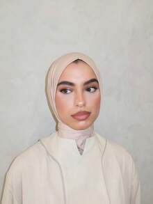 1顶时尚休闲优雅速戴头巾帽，经典简约时尚，莫代尔丝滑柔软透气面料，长帽檐两用头巾帽，适合日常生活、节日、聚会、礼拜、海滩、假日等场合。 - 杏色 - 查看 2