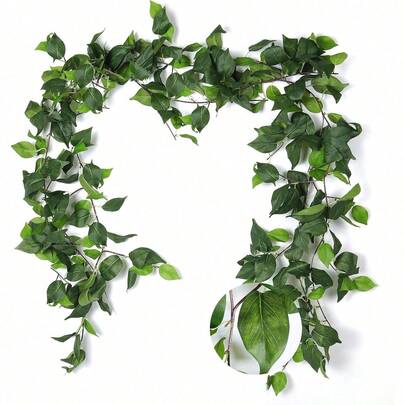 Artificial Evergreen Ivy Leaves Vines Decor, Fake Hanging Plants, Green Foliage For Indoor Outdoor Wall Garden Tabletop Wedding Easter Decoration
