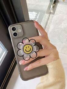 1pc Transparent Acrylic Phone Stand With Cartoon Flower Design, Compatible With Android And Apple Smartphones, Suitable As Birthday Gift For Family And Friends - Retractable Phone Holder, Phone Accessory - Multicolor - View 16