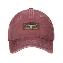 Vintage Baseball Cap With "TEXAS" Longhorn Skull Patch Graphic - Adjustable, Lightweight, Sun Protection, Washed Denim Blue With Brown Patch Print, Perfect For Street Culture And Outdoor Activities, Outdoor Headwear | Texas Longhorn Vintage Cap | Adjustable Western Style Headwear - 紅色 - 查看 10